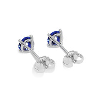 1.20&nbsp;Ct.Tw.Total Carat Weight Blue Sapphire Studs Earrings, 14K White Gold Image