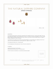 1.18 Ct.Tw.Total Carat Weight Pink Sapphire and Natural Diamond Studs Earrings, 14K Yellow Gold Appraisal