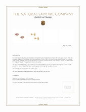 1.09 Ct.Tw. Pink Sapphire and Natural Diamond Studs Earrings, 14K Yellow Gold Appraisal