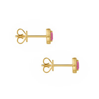 0.29&nbsp;Ct.Tw.Total Carat Weight Pink Sapphire and Natural Diamond Studs Earrings, 14K Yellow Gold Image