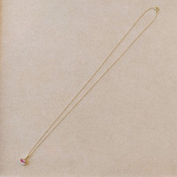 0.48 Ct. Pink Sapphire and Natural Diamond Pave Pendant, 14K Yellow Gold Image