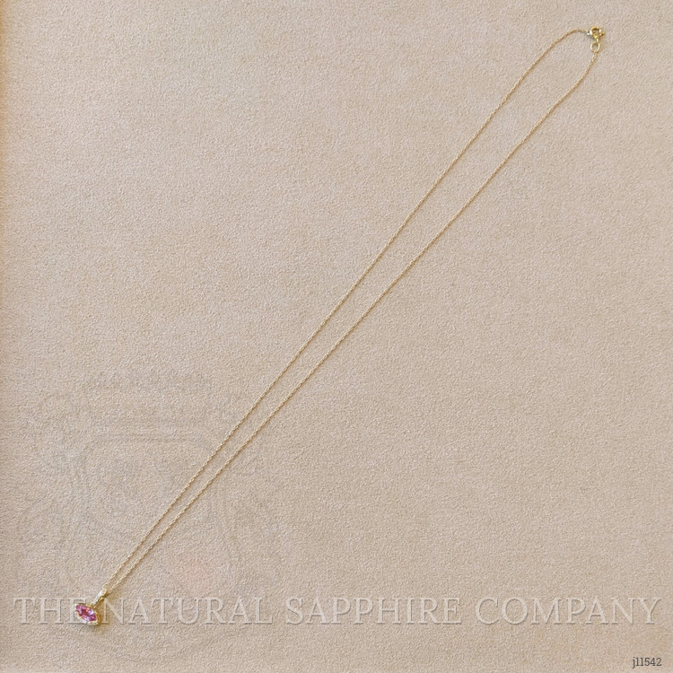 0.48 Ct. Pink Sapphire and Natural Diamond Pave Pendant, 14K Yellow Gold