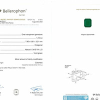1.21 Ct. Emerald Natural Diamond Three Stone Ring, 18K White & Yellow Scan Report