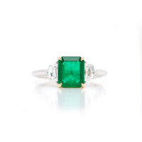 1.21 Ct. Emerald 18K White & Yellow ring