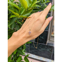 0.54 Ct. Pink Sapphire Pave Pendant, 14K Yellow Gold Life Style