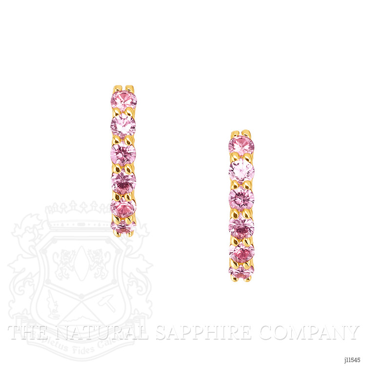 0.65 Ct.Tw. Pink Sapphire Pave Earrings, 14K Yellow Gold