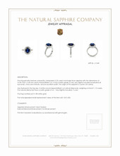 3.25 Ct. Blue Sapphire and Natural Diamond Pave Ring, 18K White Gold Appraisal