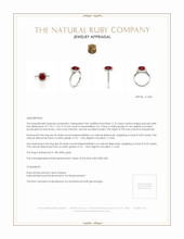 2.15 Ct. Ruby and Natural Diamond Pave Ring, 18K White Gold Appraisal