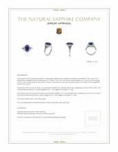 3.02 Ct. Blue Sapphire and Natural Diamond Pave Ring, 18K White Gold Appraisal