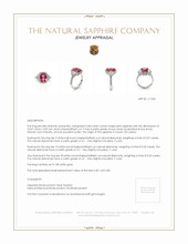 2.86 Ct. Pink Sapphire and Natural Diamond Pave Ring, 18K White Gold Appraisal