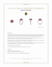 2.86 Ct. Pink Sapphire and Natural Diamond Pave Ring, 18K White Gold Appraisal