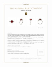 2.04 Ct. Ruby and Natural Diamond Pave Ring, 18K White Gold Appraisal