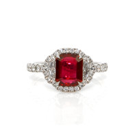 2.04 Ct. Ruby Natural Diamond Pave Ring, 18K White Gold Video