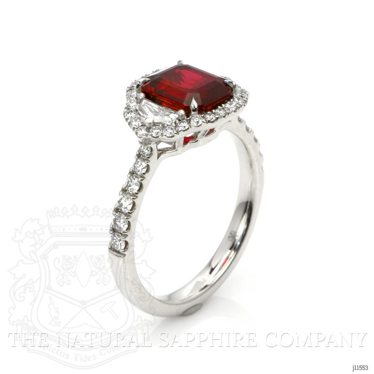 2.04 Ct. Ruby Natural Diamond Pave Ring, 18K White Gold