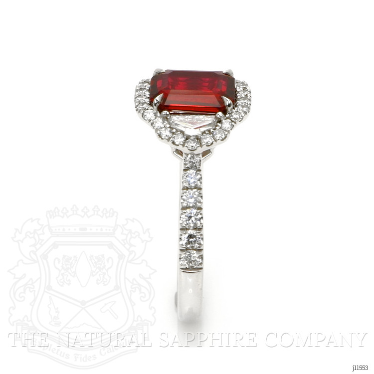 2.04 Ct. Ruby Natural Diamond Pave Ring, 18K White Gold
