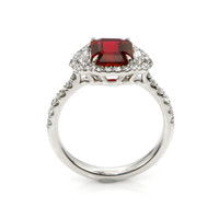 2.04 Ct. Ruby Natural Diamond Pave Ring, 18K White Gold Image