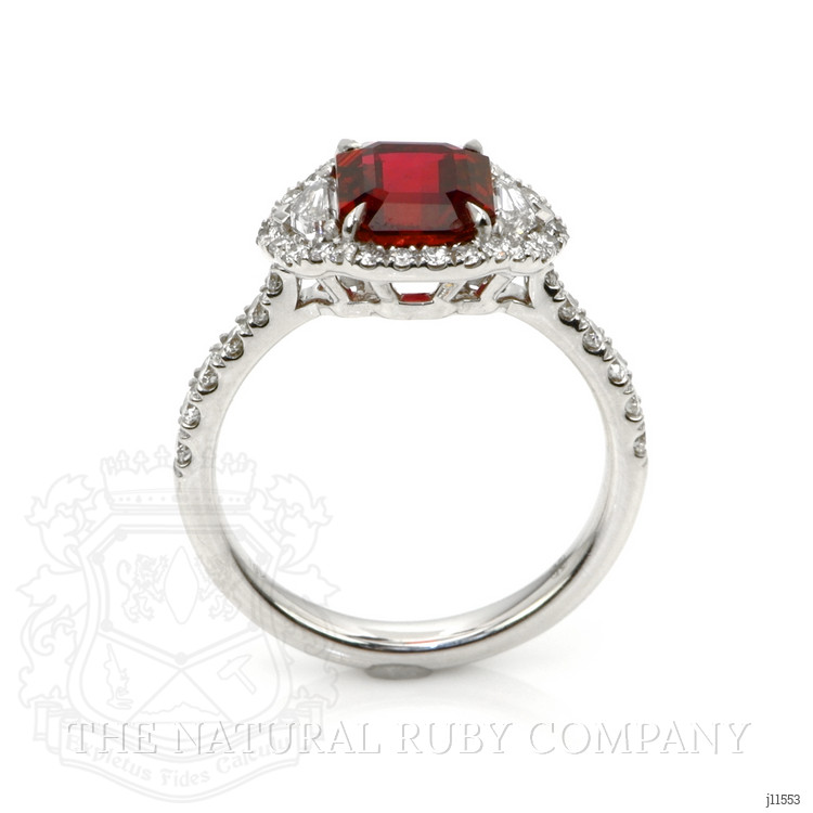 2.04 Ct. Ruby Natural Diamond Pave Ring, 18K White Gold