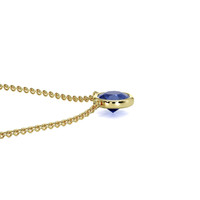 0.65 Ct. Blue Sapphire Bezel Necklace, 14K Yellow Gold Image