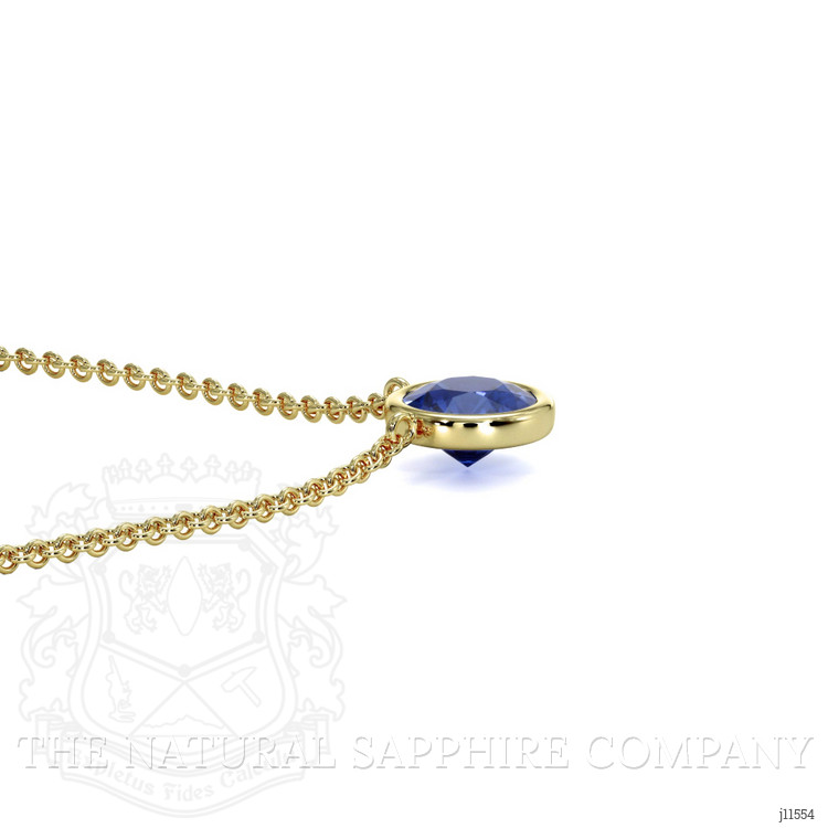 0.65 Ct. Blue Sapphire Bezel Necklace, 14K Yellow Gold