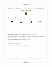 0.65 Ct. Blue Sapphire Bezel Necklace, 14K White Gold Appraisal
