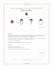 2.02 Ct. Ruby and Natural Diamond Pave Ring, Platinum 950 Appraisal