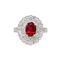 2.02 Ct. Ruby Natural Diamond Pave Ring, Platinum 950 Video