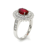 2.02 Ct. Ruby Natural Diamond Pave Ring, Platinum 950 Image