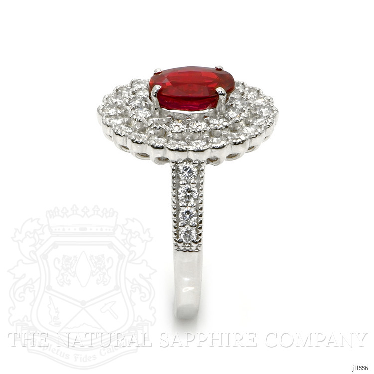 2.02 Ct. Ruby Natural Diamond Pave Ring, Platinum 950