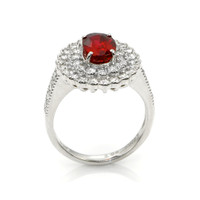 2.02 Ct. Ruby Natural Diamond Pave Ring, Platinum 950 Image