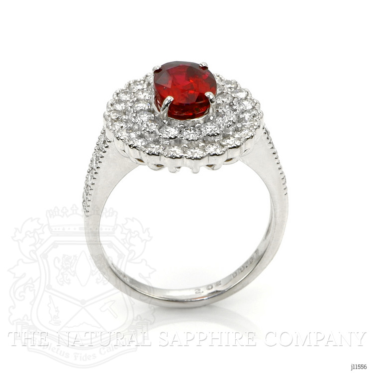 2.02 Ct. Ruby Natural Diamond Pave Ring, Platinum 950