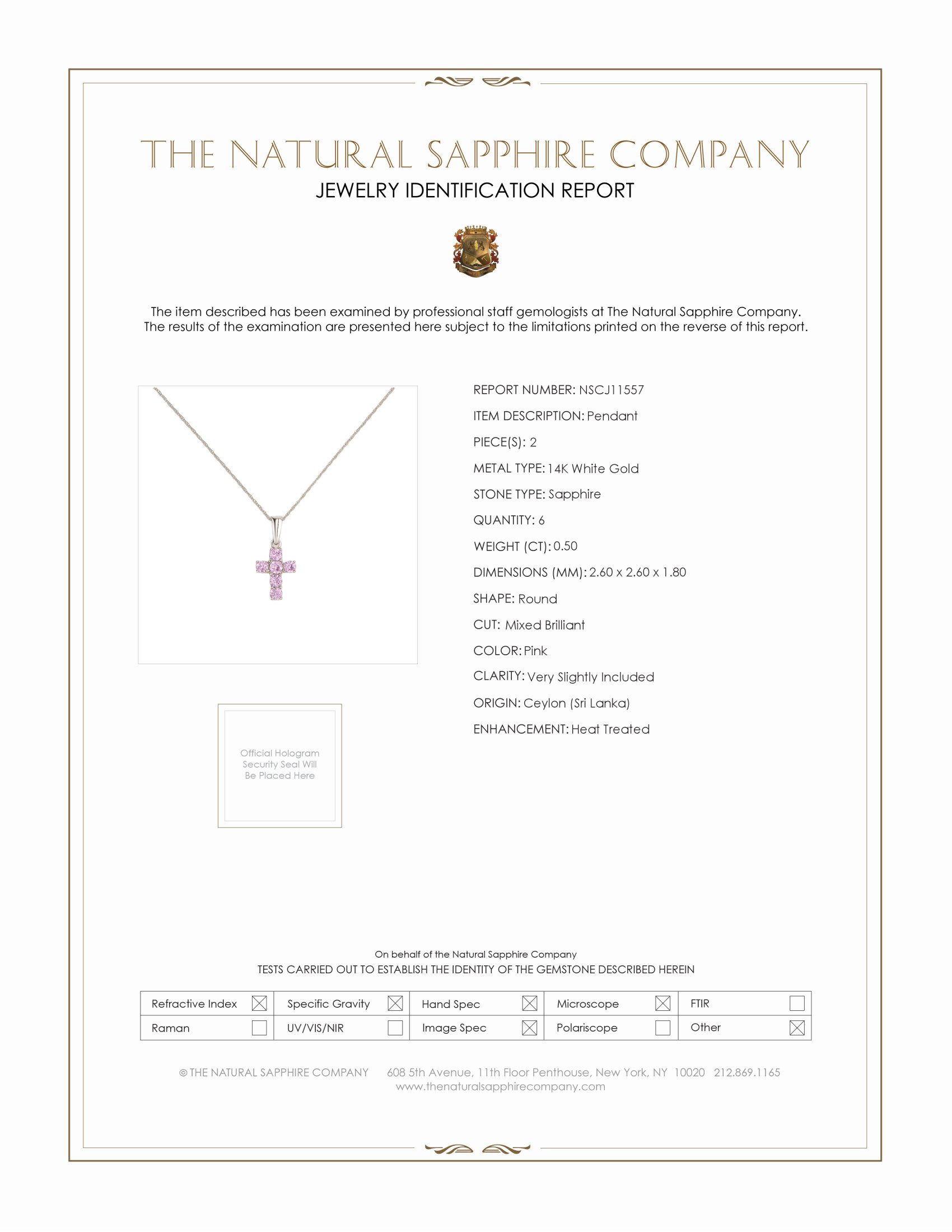 0.50 Ct. Pink Sapphire Pave Pendant, 14K White Gold