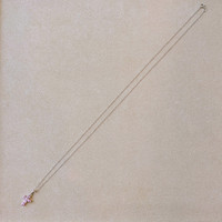 0.50 Ct. Pink Sapphire Pave Pendant, 14K White Gold Image