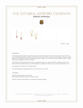 0.50&nbsp;Ct.Tw.Total Carat Weight Pink Sapphire and Natural Diamond Pave Earrings, 14K Yellow Gold Appraisal