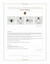 1.84 Ct. Emerald Natural Diamond Pave Ring, 18K White Gold Appraisal