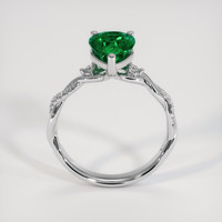 1.84 Ct. Emerald Natural Diamond Pave Ring, 18K White Gold Image