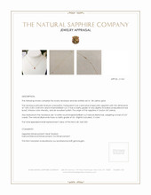 0.66 Ct. Pink Sapphire and Natural Diamond Halo Necklace, 14K Yellow Gold Appraisal