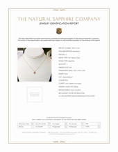 0.66 Ct. Pink Sapphire and Natural Diamond Halo Necklace, 14K Yellow Gold Scan Report