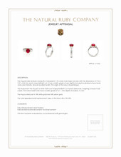 1.96 Ct. Ruby Natural Diamond Three Stone Ring, 18K White & Yellow Appraisal