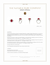 4.10 Ct. Ruby and Natural Diamond Pave Ring, 18K White Gold Appraisal