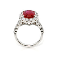 4.10 Ct. Ruby Natural Diamond Pave Ring, 18K White Gold Image