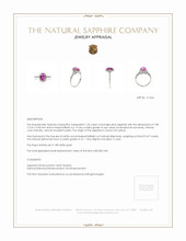 1.59 Ct. Pink Sapphire and Natural Diamond Pave Ring, 18K White Gold Appraisal