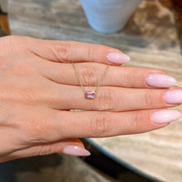 0.37 Ct. Pink Sapphire Bezel Necklace, 14K Yellow Gold Life Style