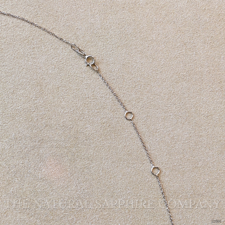 0.35 Ct. Pink Sapphire Halo Necklace, 14K White Gold