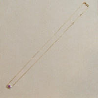 0.32 Ct. Pink Sapphire Accent Stones Necklace, 14K Yellow Gold Image
