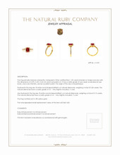1.05 Ct. Ruby and Natural Diamond Pave Ring, 18K Yellow Gold Appraisal