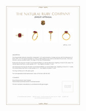 1.69 Ct. Ruby Natural Diamond Pave Ring, 18K Yellow Gold Appraisal