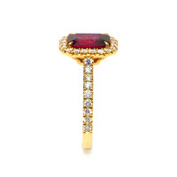 1.69 Ct. Ruby Natural Diamond Pave Ring, 18K Yellow Gold Image