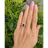 1.69 Ct. Ruby Natural Diamond Pave Ring, 18K Yellow Gold Life Style