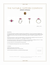 1.85 Ct. Pink Sapphire and Natural Diamond Pave Ring, 18K White & Yellow Appraisal