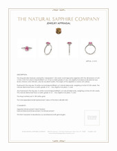 1.00 Ct. Pink Sapphire and Natural Diamond Pave Ring, 18K White Gold Appraisal